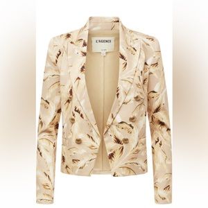 Lagence linen blazer with leaves size 10 nwt